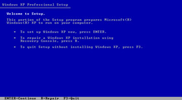 windows xp install 1