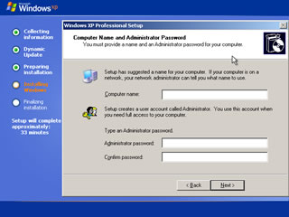 windows xp install