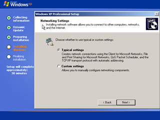 windows xp install