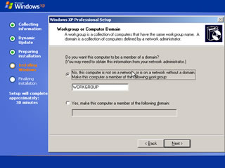 windows xp install