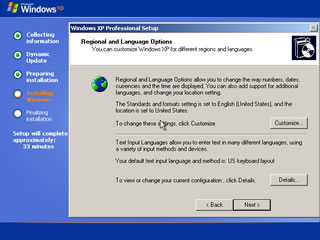 windows xp language